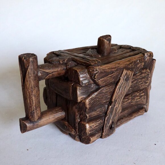 VINTAGE TRADITIONAL CHINESE WOOD TREE BRANCH BOX HANDMADE CLAY LIDDED TEAPOT NEW - Picture 6 of 13